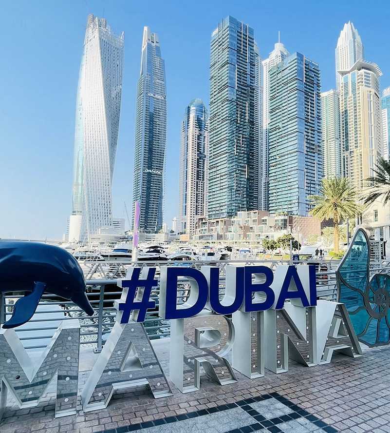 Dubai Marina - a stunning waterfront district in Dubai, UAE, featuring modern skyscrapers