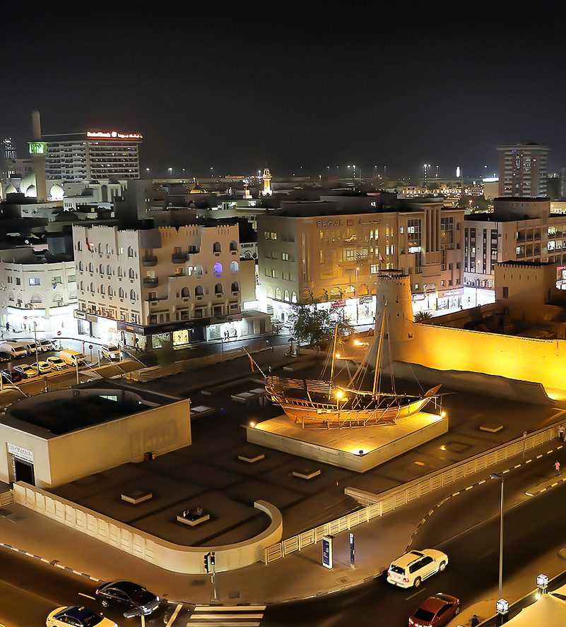 Dubai Old Town, historic Souk, Burj Dubai, Dubai Creek-- C