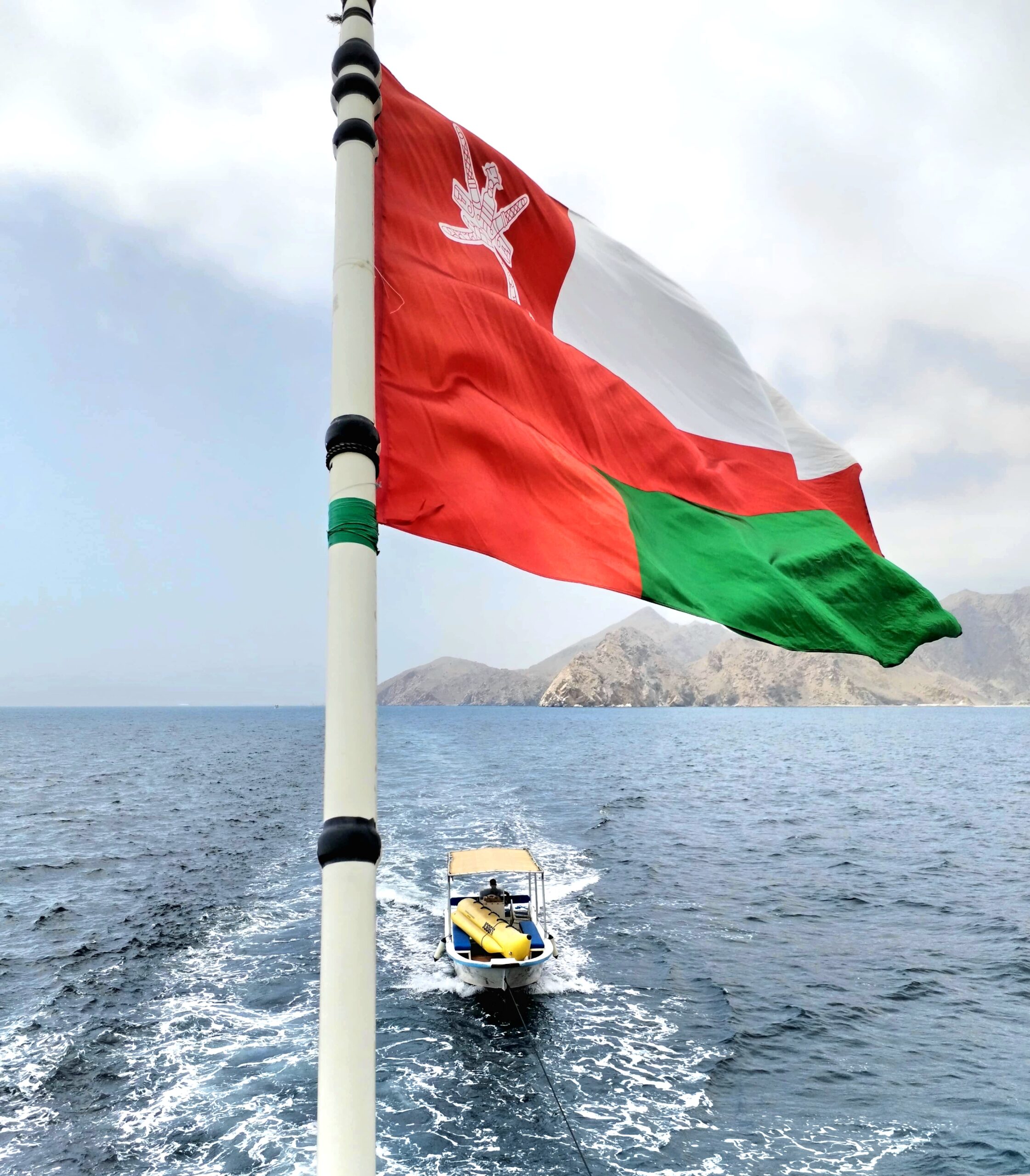 Omani Flag During Snorkeling in Dibba Musandam