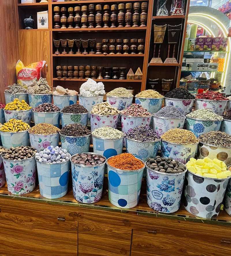 Old Bur Dubai souk market in Creek district